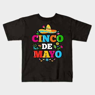 Cinco de Mayo for mexican fiesta costume with sombrero Kids T-Shirt